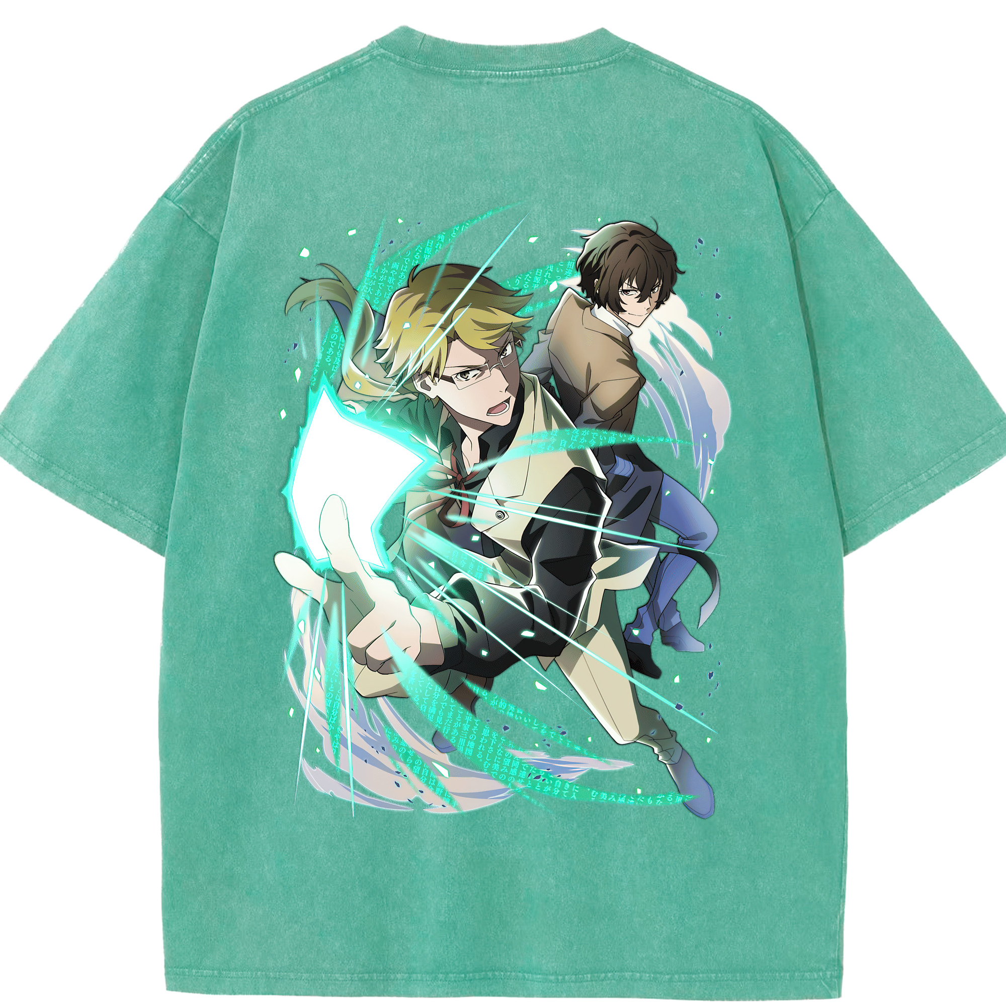 （画像用） 文豪ストレイドッグス Bungo Stray Dogs 綿100% ヴィンテージ風 半袖Tシャツ（背面プリント）